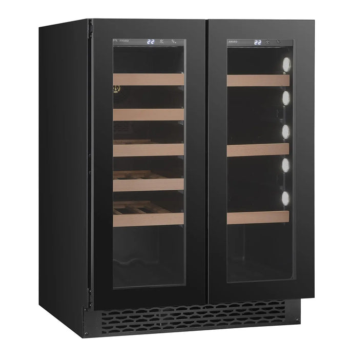 Award 60cm Undercounter Wine and Beverage Cabinet Black Glass  Wine Cabinet