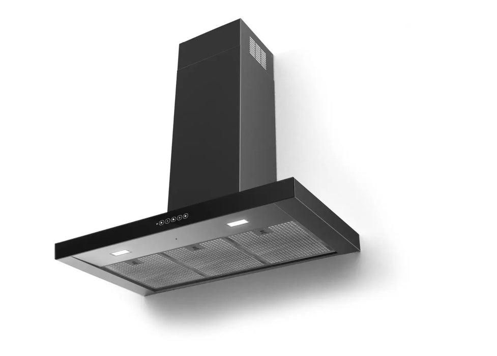 Award 90cm Black Steel Canopy Rangehood  Rangehoods