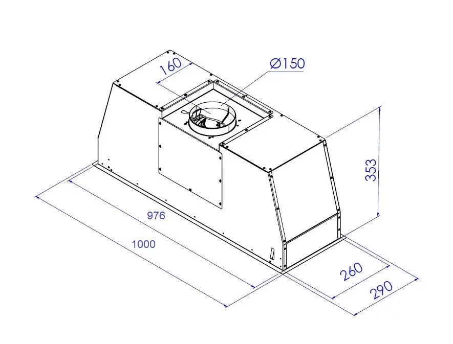 Award Advance Series 100cm Power Pack PRO1000S-1250  Rangehoods