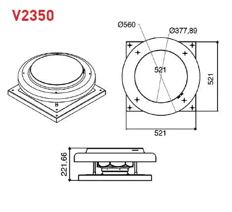 Award Advance Series 112cm Power Pack Remote Roof Motor EVO1116S-2350  Rangehoods