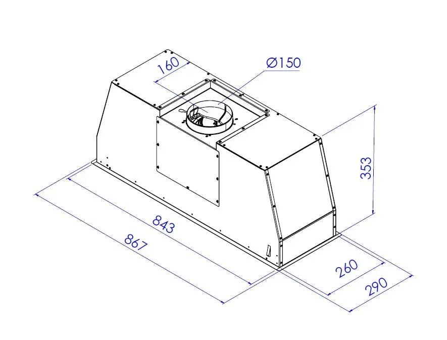 Award Advance Series 86cm Power Pack PRO865S-1250  Rangehoods