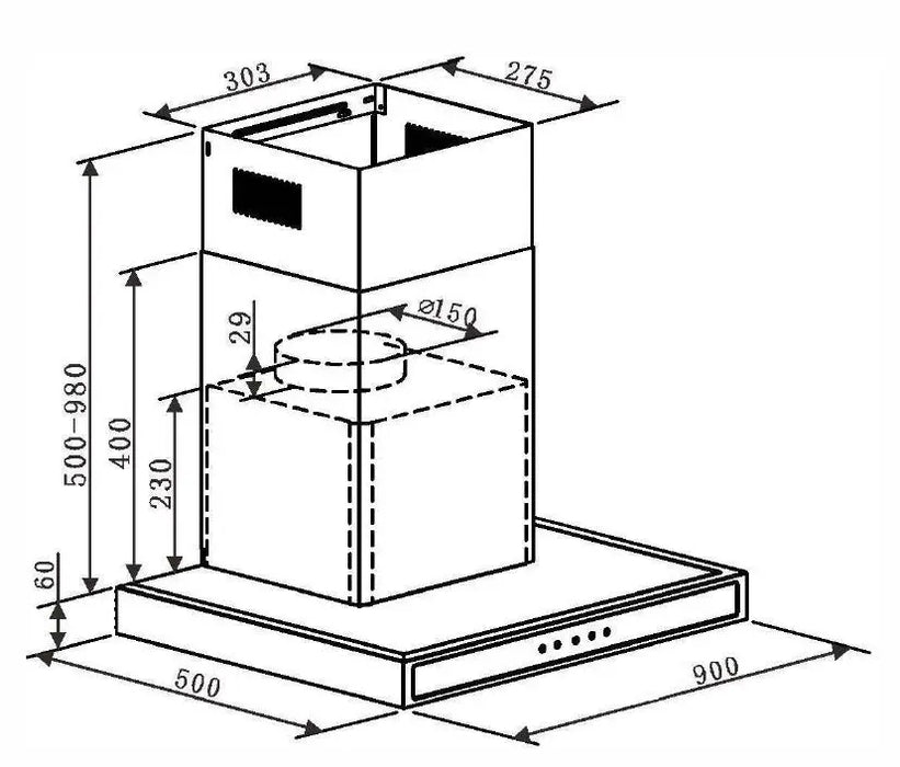Award Advance Series 90cm Low Noise Canopy Hood CS8-902SSI  Rangehoods
