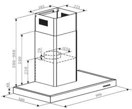Award Flat Box Canopy Rangehood 90cm  Rangehoods