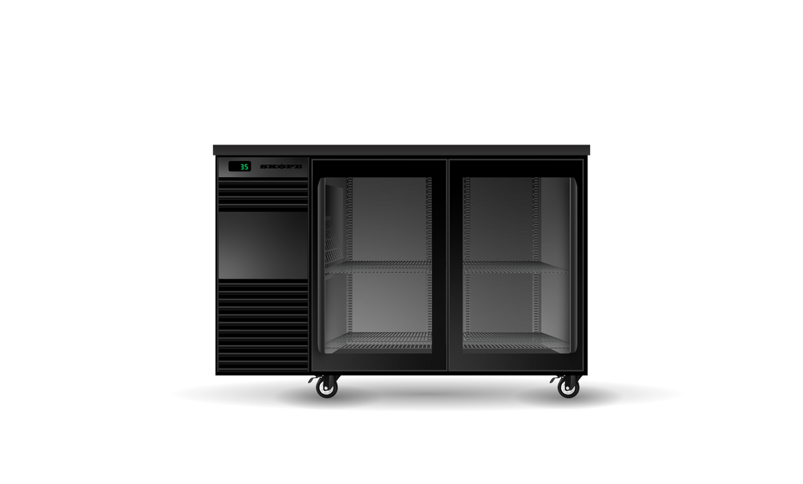 SKOPE BackBar 2 Door Fridge - Black, LH, Remote - BB412-X11116 product image