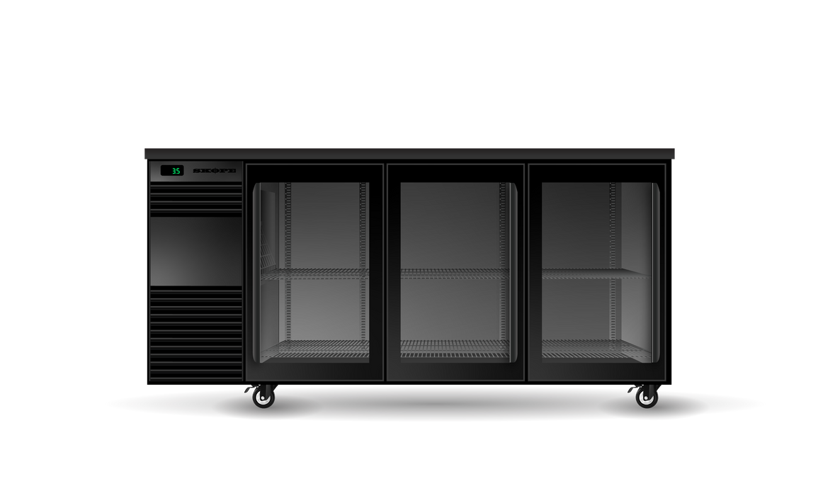 SKOPE BackBar 3 Door Fridge - Black, RH, Remote - BB.3.GSL.r product image
