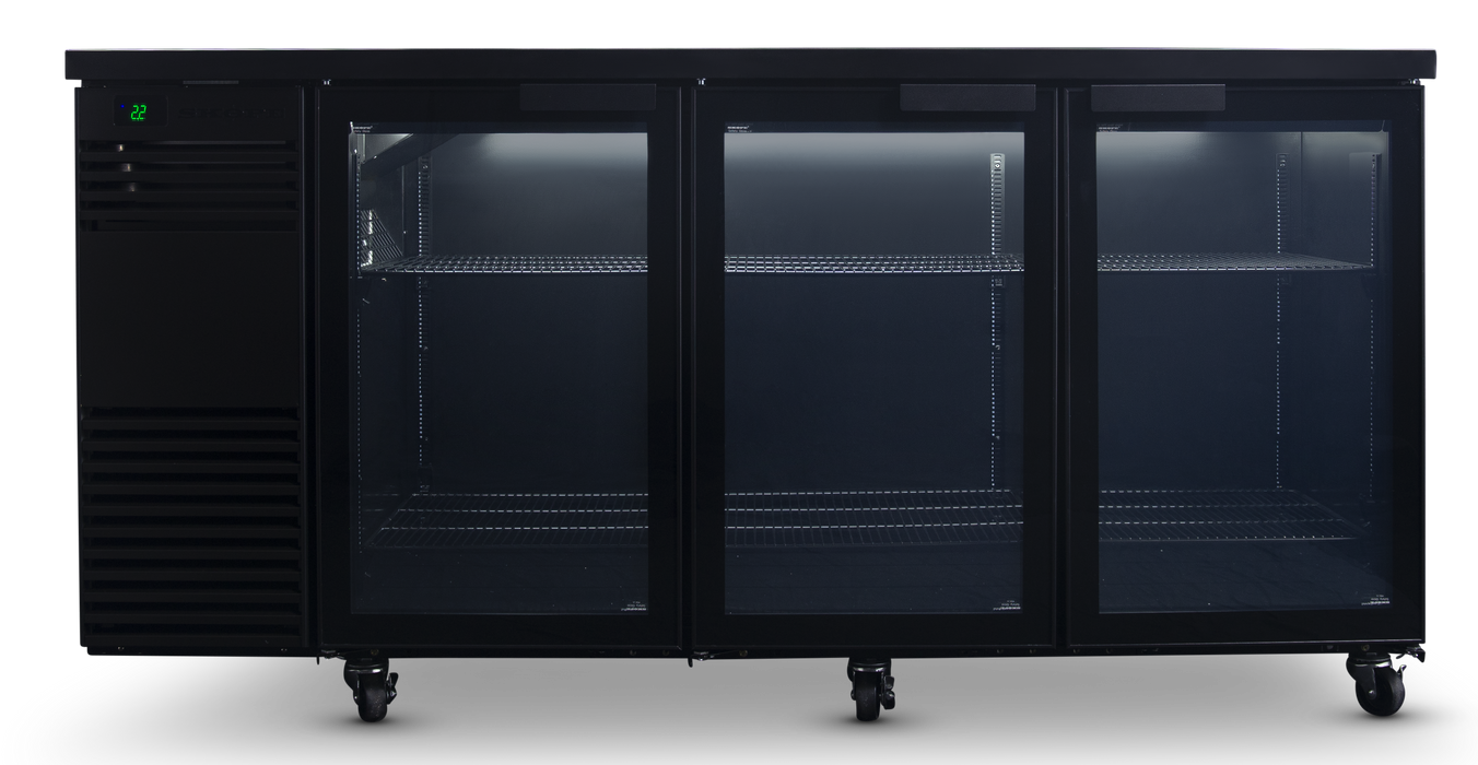 SKOPE BackBar 3 Door Fridge - Black, LH - BB.3.GSW.T product image