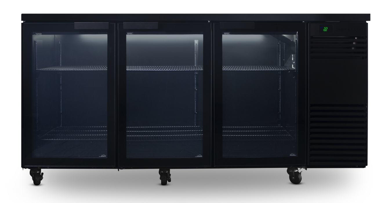 SKOPE BackBar 3 Door Fridge - Black, RH, Remote - BB.3.GSW.r product image