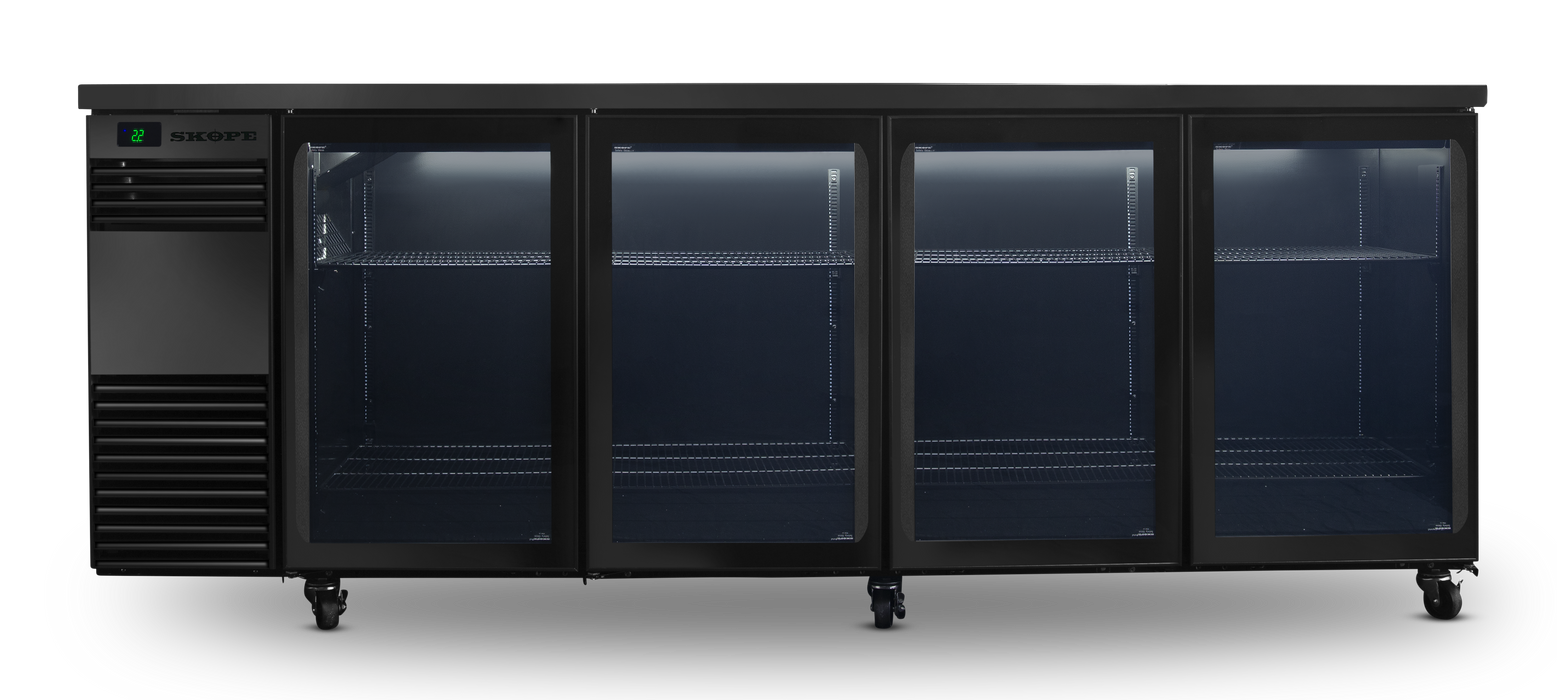 SKOPE BackBar 4 Door Fridge - Black, LH - BB.4.GSL product image