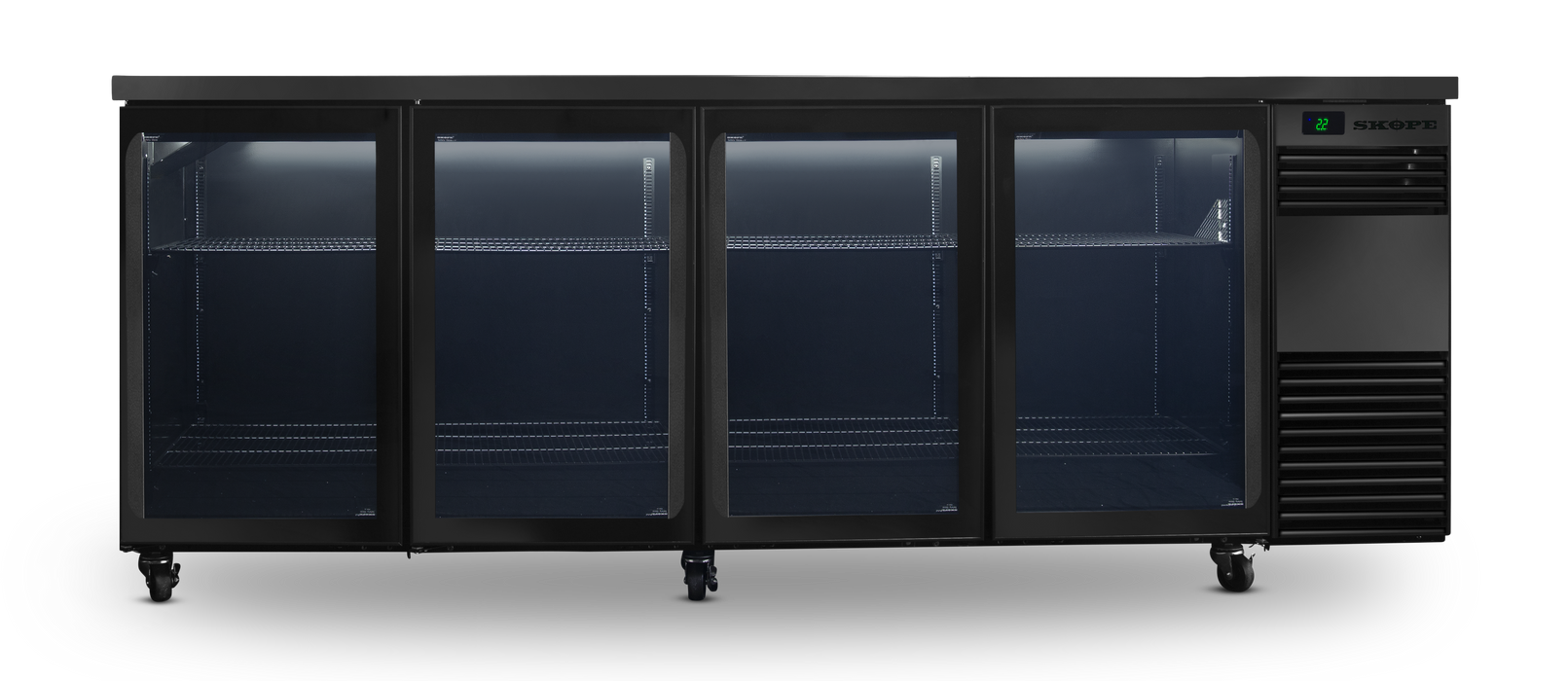 SKOPE BackBar 4 Door Fridge - Black, RH - BB.4.GSL product image