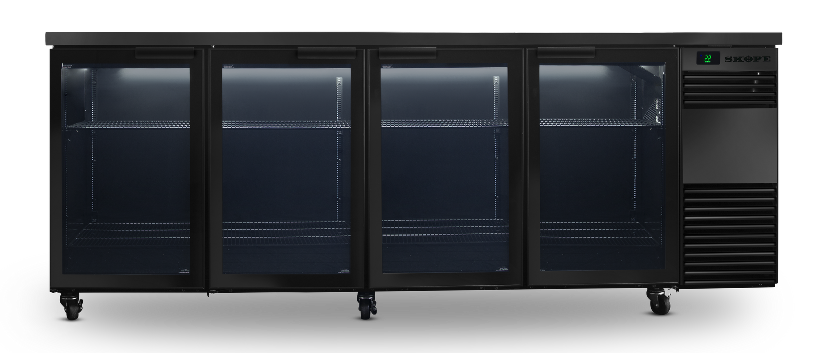 SKOPE BackBar 4 Door Fridge - Black, RH - BB.4.GSW product image