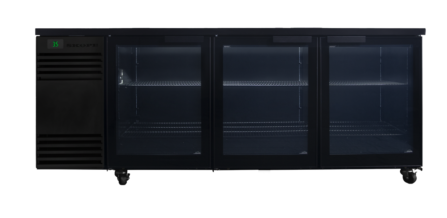 SKOPE BackBar CounterLine 3 Door Fridge - Black, LH - CL.3.GSW product image