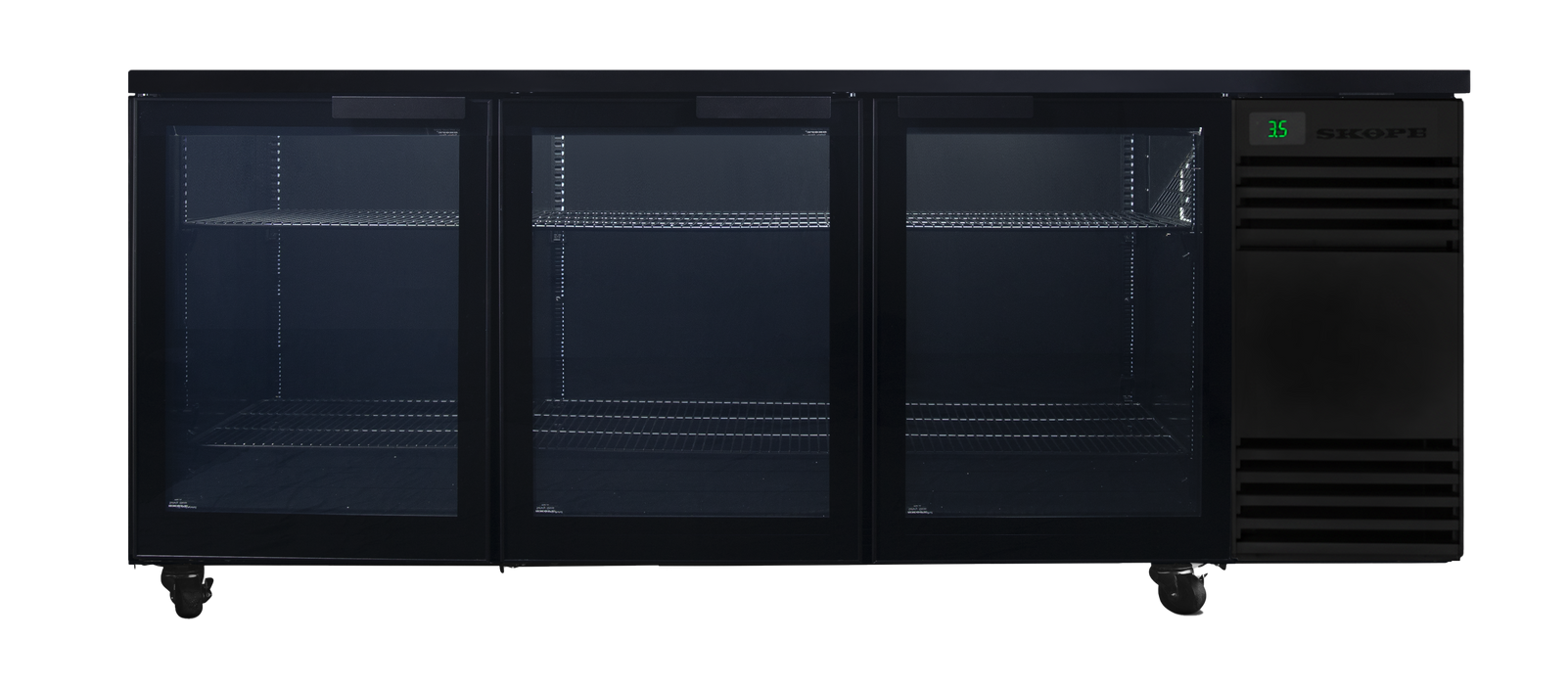 SKOPE BackBar CounterLine 3 Door Fridge - Black, RH - CL.3.GSW product image