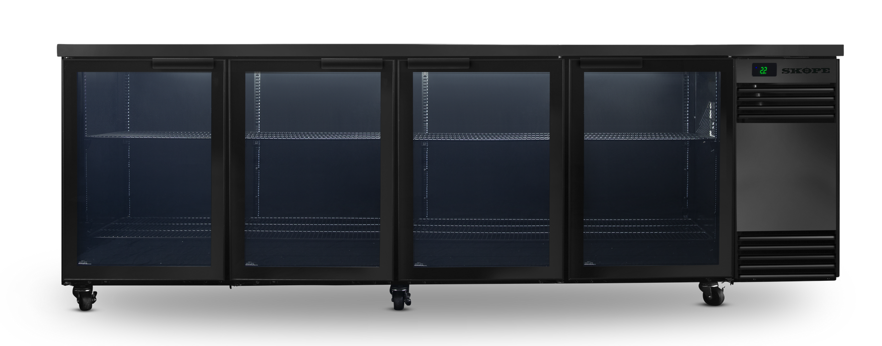 SKOPE BackBar SlimLine 4 Door Fridge - Black, RH - SL.4.GSW product image