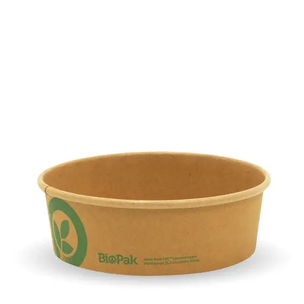 BioPak BioBoard- FSC Kraft Paper BioBowls  Takeaway Containers