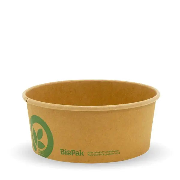 BioPak BioBoard- FSC Kraft Paper BioBowls  Takeaway Containers