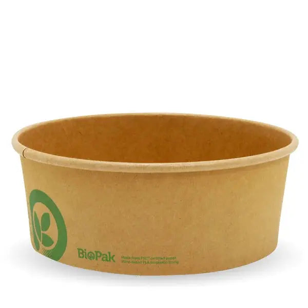 BioPak BioBoard- FSC Kraft Paper BioBowls  Takeaway Containers