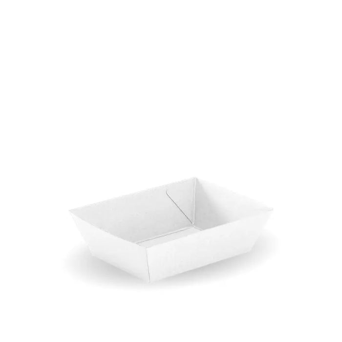 BioPak BioBoard Fluted Food Trays – BioBoard White Tray #1