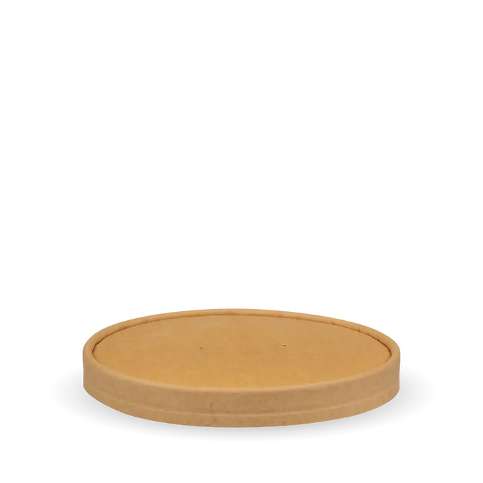 BioPak BioBoard Paper Salad Bowl Lids – 500-1,000ml Paper Kraft BioBowl Lid – carton of 400