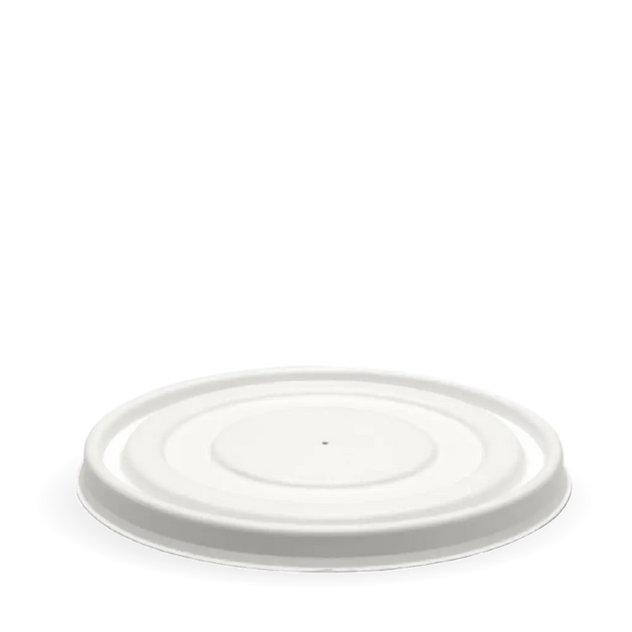 BioPak BioBoard Paper Salad Bowl Lids – 500 - 1000ml bowl plant fibre lid – white – carton of 400