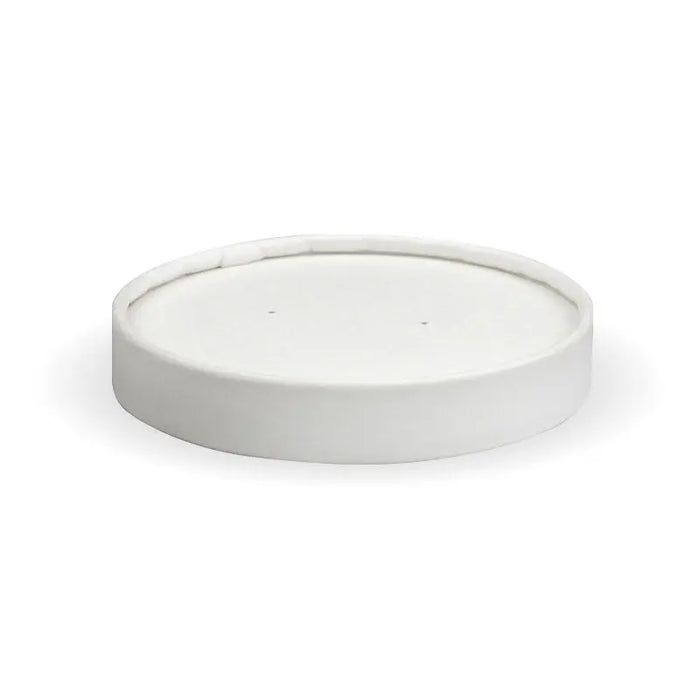 BioPak BioBoard Paper Soup Bowl Lids – 250ml - 8oz White Paper BioBowl Lid