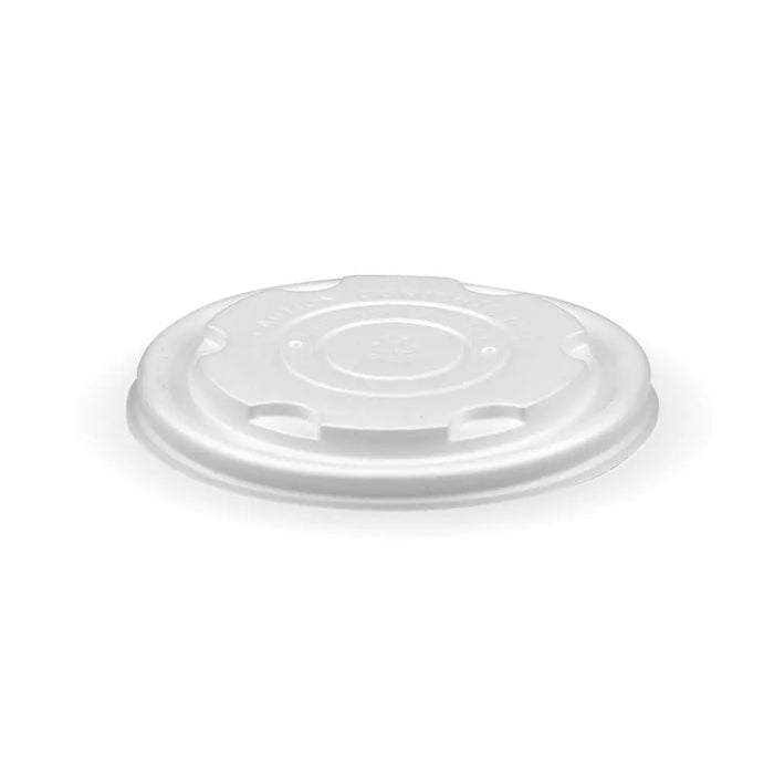 BioPak BioBoard Paper Soup Bowl Lids – 250ml - 8oz White PLA BioBowl Lid
