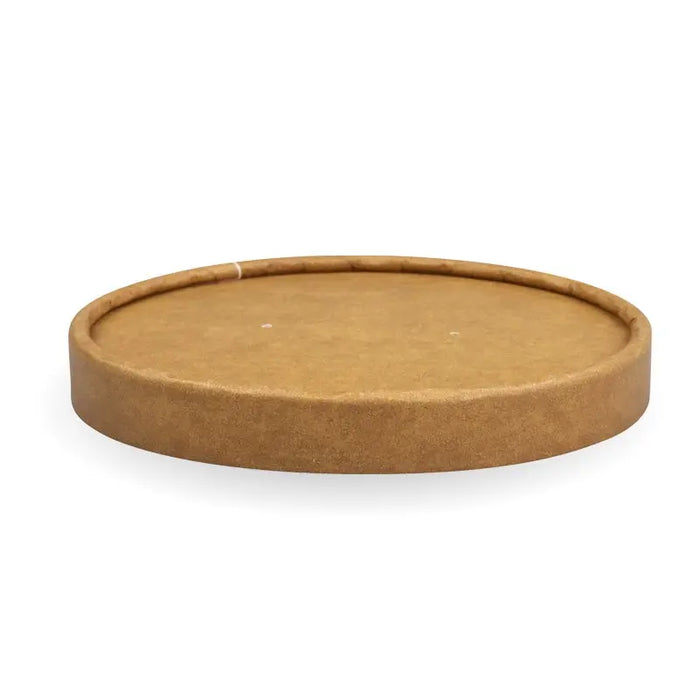 BioPak BioBoard Paper Soup Bowl Lids – 430-950ml - 12-32oz Kraft Paper BioBowl Lid