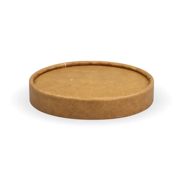 BioPak BioBoard Paper Soup Bowl Lids – 430-950ml (12-32oz) bowl plant fibre lid – white