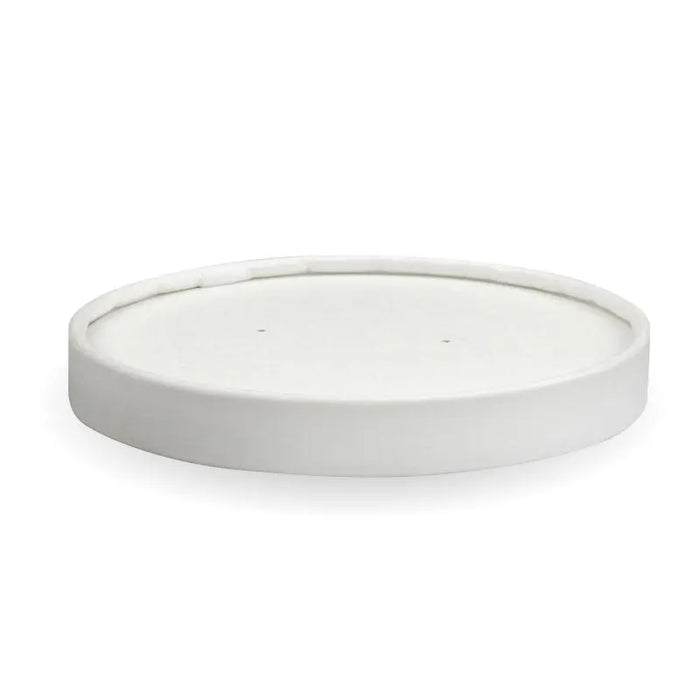 BioPak BioBoard Paper Soup Bowl Lids – 430-950ml - 12-32oz White Paper BioBowl Lid