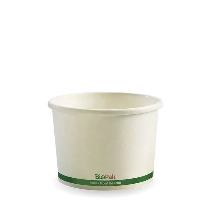 BioPak BioBoard Paper Soup Bowls – 250ml - 8oz White BioBowl