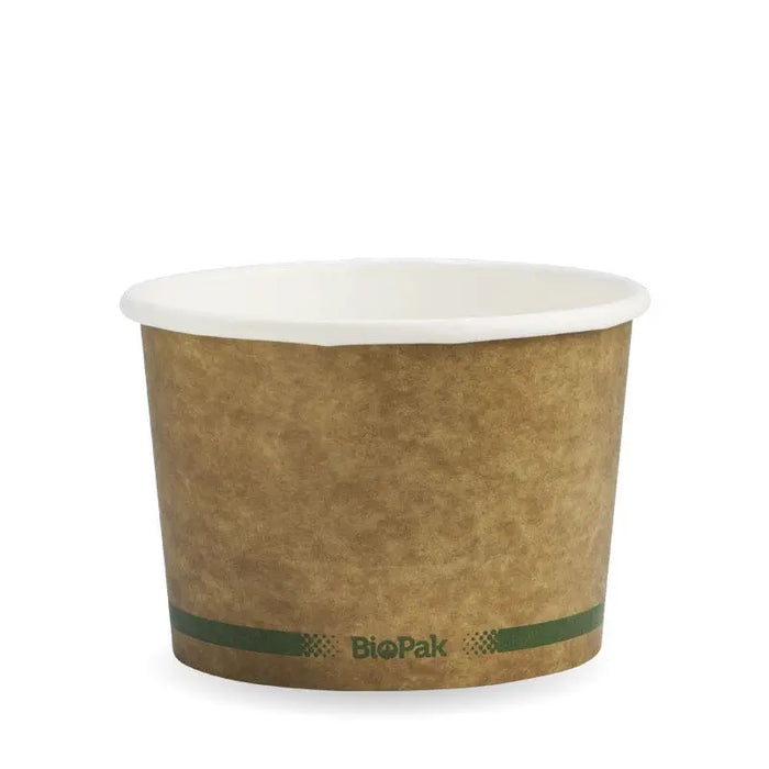 BioPak BioBoard Paper Soup Bowls – 550ml - 16oz Kraft BioBowl