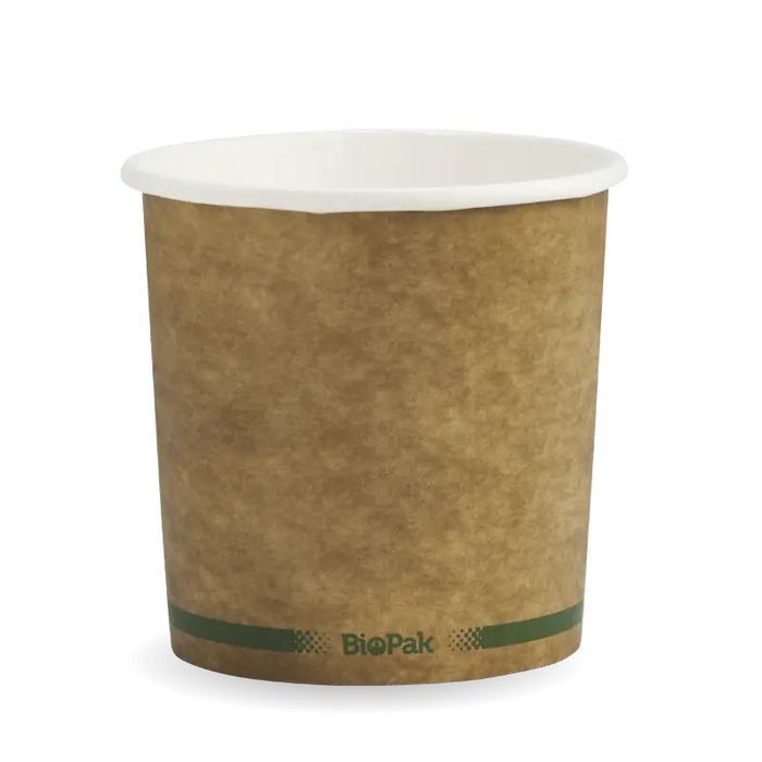 BioPak BioBoard Paper Soup Bowls – 740ml - 24oz Kraft BioBowl