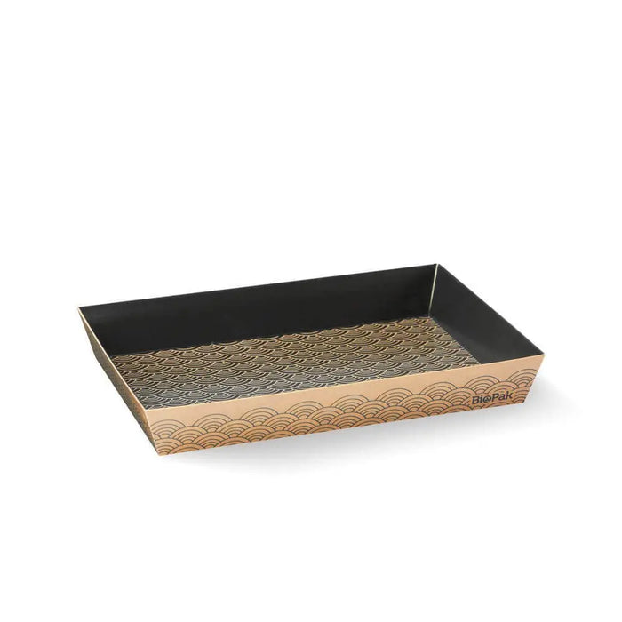 BioPak BioBoard Sushi Trays – Medium sushi tray FSC Mix - kraft and black
