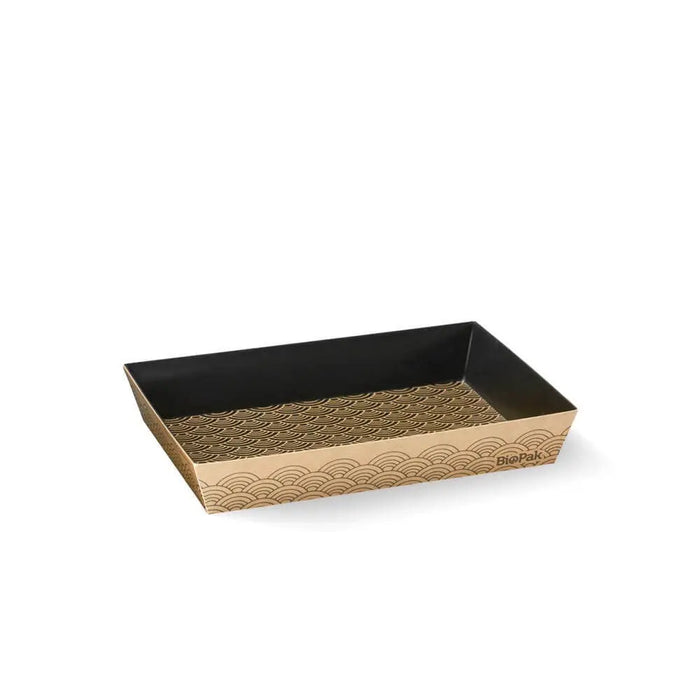 BioPak BioBoard Sushi Trays – Small sushi tray FSC Mix - kraft and black