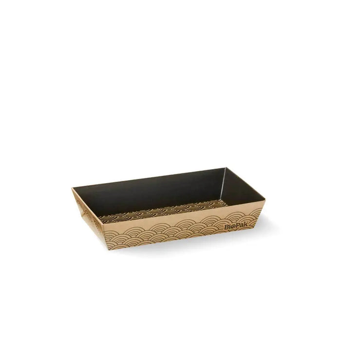 BioPak BioBoard Sushi Trays – Extra small sushi tray FSC Mix - kraft and black