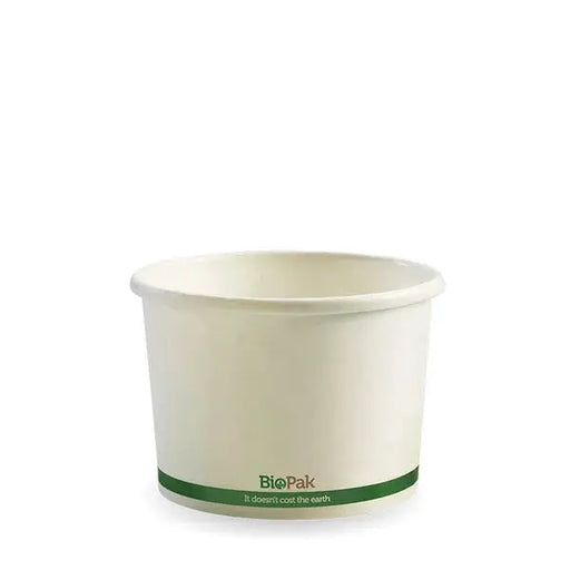 BioPak BioBoard- White Green Stripe BioBowl  Takeaway Containers