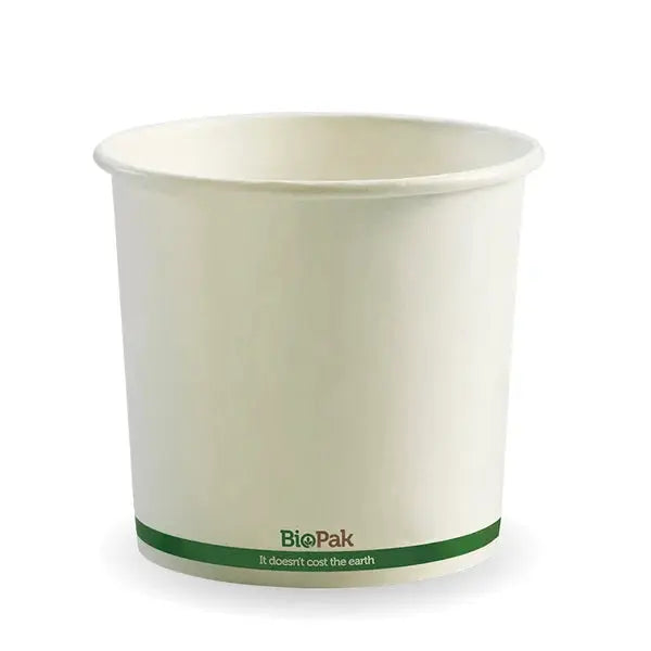 BioPak BioBoard- White Green Stripe BioBowl  Takeaway Containers