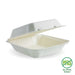 BioPak BioCane Clamshells – 20x22x9cm - 7.8x8x3" White Plant Fibre Clamshell – carton of 200