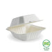 BioPak BioCane Clamshells – 15x15x8cm - 6x6" White Plant Fibre Clamshell – carton of 500