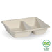 BioPak BioCane Compartment Container Bases – 2-Compartment Natural Plant Fibre Takeaway Base – carton of 500