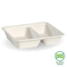 BioPak BioCane Compartment Container Bases – 2-Compartment White Plant Fibre Takeaway Base – carton of 500