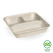 BioPak BioCane Compartment Container Bases – 3-Compartment Large Natural Plant Fibre Takeaway Base – carton of 300