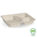 BioPak BioCane Compartment Container Bases – 3-Compartment Natural Plant Fibre Takeaway Base – carton of 500