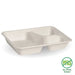 BioPak BioCane Compartment Container Bases – 3-Compartment White Plant Fibre Takeaway Base – carton of 500