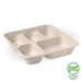 BioPak BioCane Compartment Container Bases – 5-Compartment Large Natural Plant Fibre Takeaway Base – carton of 300