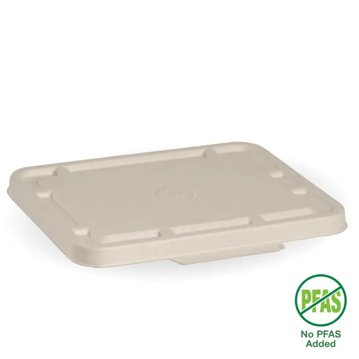 BioPak BioCane Compartment Container Lids – 2 & 3-Compartment Natural Plant Fibre BioCane Takeaway Lid – carton of 500