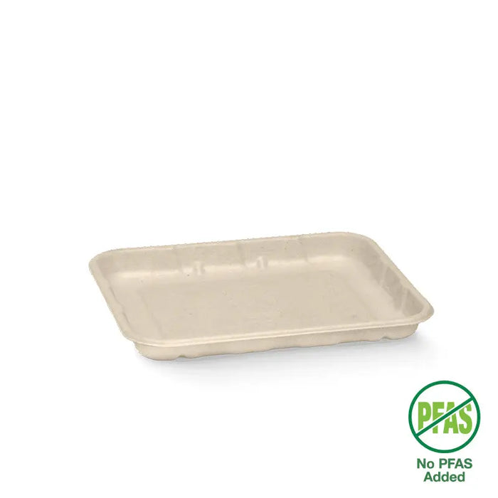 BioPak BioCane Produce Trays – 16x14x2cm - 6x5" Plant Fibre Produce Tray – carton of 1,000