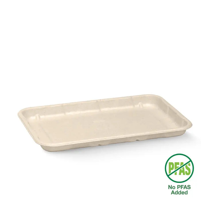 BioPak BioCane Produce Trays – 21x14x2cm - 8x5" Plant Fibre Produce Tray – carton of 500