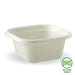 BioPak BioCane Square Container Bases – 480ml White Plant Fibre Takeaway Base – carton of 600