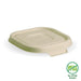 BioPak BioCane Square Container Lids – 280-630ml Natural Plant Fibre Takeaway Lid – carton of 600