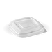 BioPak BioCane Square Container Lids – 280-630ml Clear RPET Takeaway Lid – carton of 600